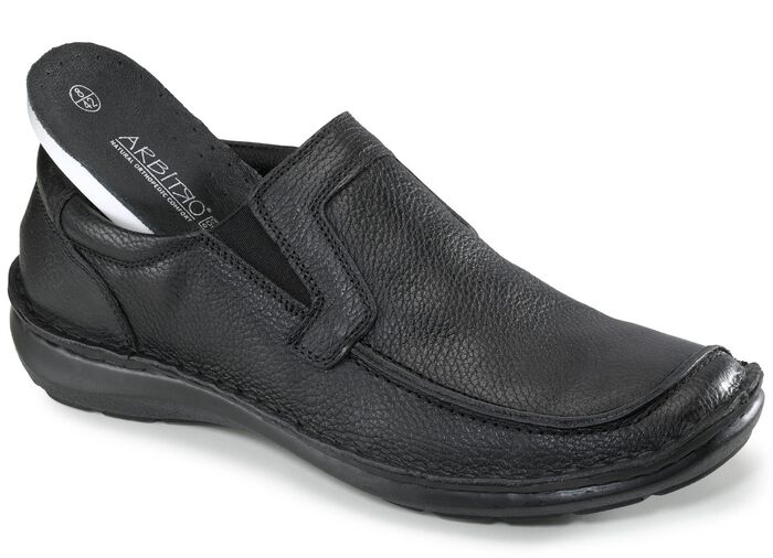 Slippers van generfd nappaleer ZWART