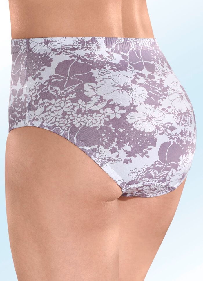 Set van vijf slips met een gedrukt ontwerp 