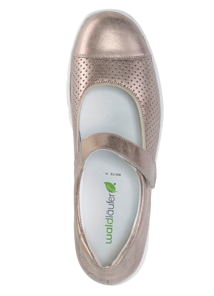 Waldl&auml;ufer clipschoen gemaakt van gedeeltelijk geperforeerd leer BRONS