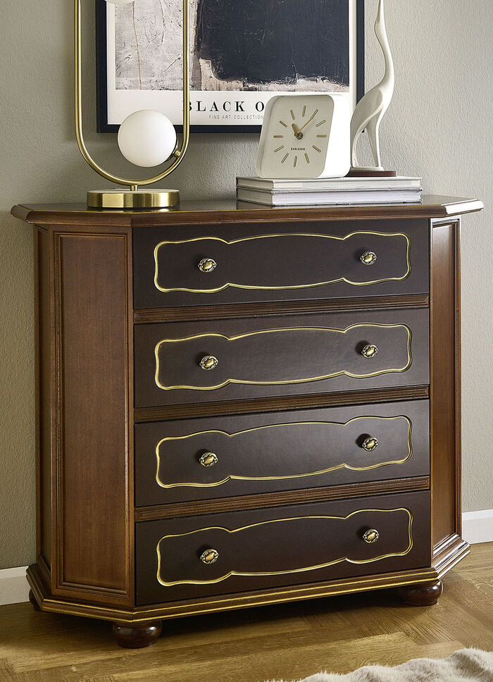 Italiaanse ladekastserie met rijke decoraties OKKERNOOT