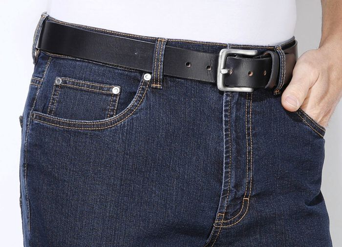 Klassieke herenriem, gemaakt van leer, 4 cm breed 