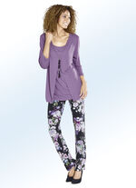 Zacht, golvende broek met bloemenmotief 