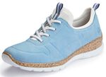Rieker sneakers met elastische decoratieve vetersluiting LICHTBLAUW-WIT