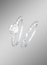 2-delige ringset met synth. zirkonia 
