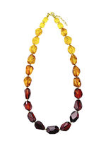 Elegante ketting met barnsteen en hematiet 