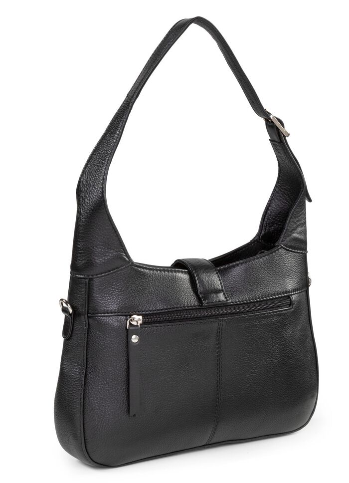 Tas Laurina van generfd nappaleer ZWART