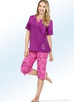Set van twee pyjama's, korte mouwen met knoopsluiting FUCHSIA