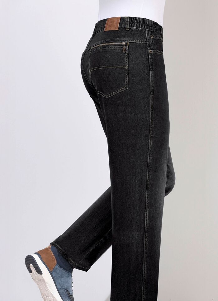 Jeans met elastische taillebandinzetstukken in 3 kleuren 