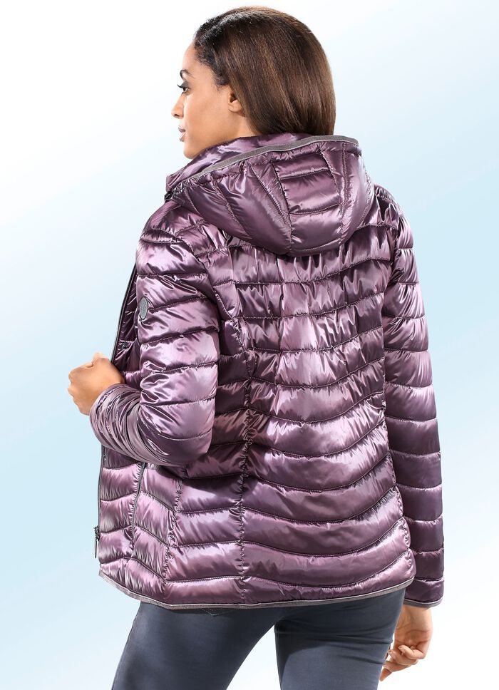 Functionele jas met afneembare capuchon MAUVE