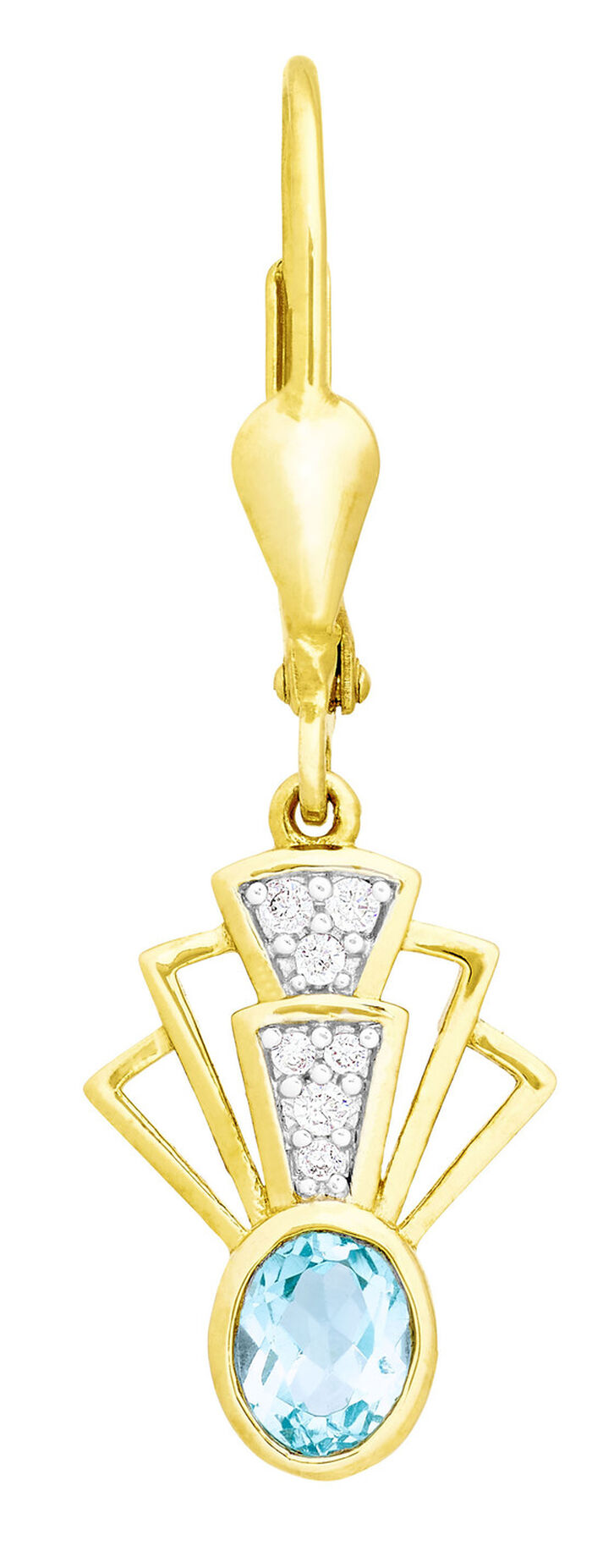 Elegante oorbellen met blauwe topaas en zirkonia 