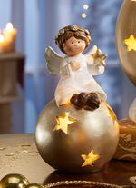 Verlichte engel WEISS-GOLD