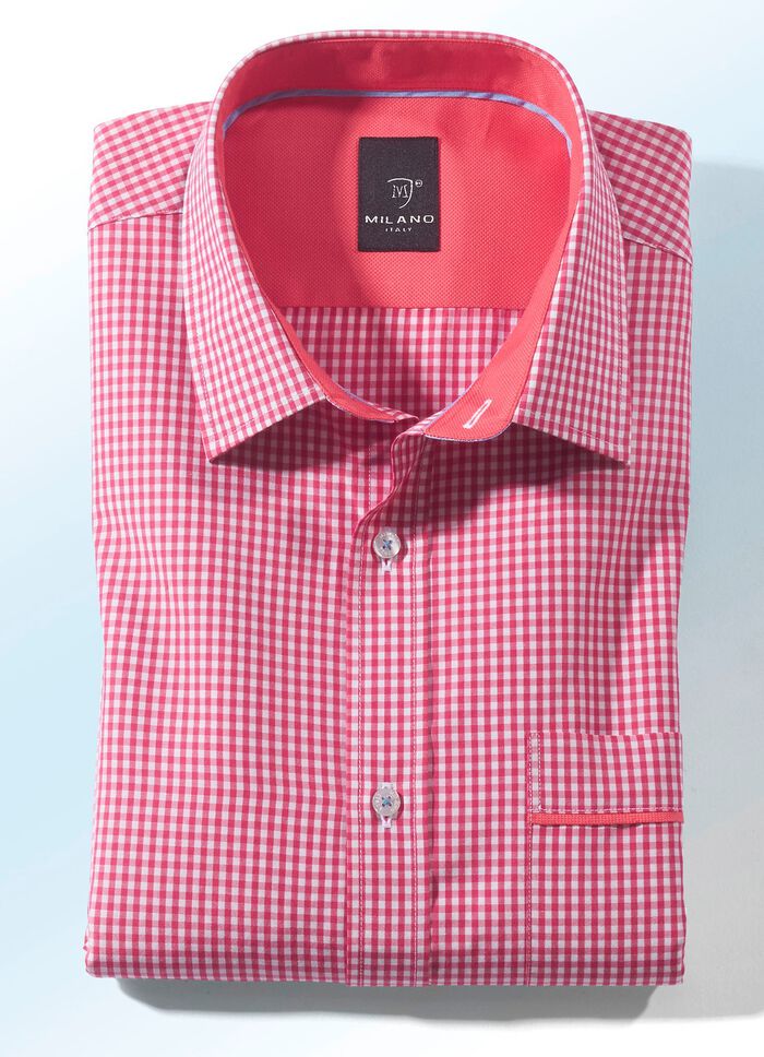 "Milano Italy" shirt met korte en lange mouwen in 4 kleuren LICHT ROOD-WIT