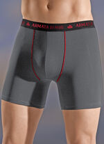 Set van vier broeken, met elastische tailleband, contrasterende naden 2X ZWART-ROOD, 2X GRIJS-ROOD