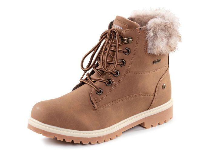 Veterlaarsje van schaduwrijk nubuckmateriaal BRUIN