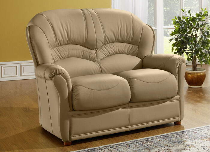 Gestoffeerd meubilair met bekleding van echt leer TAUPE