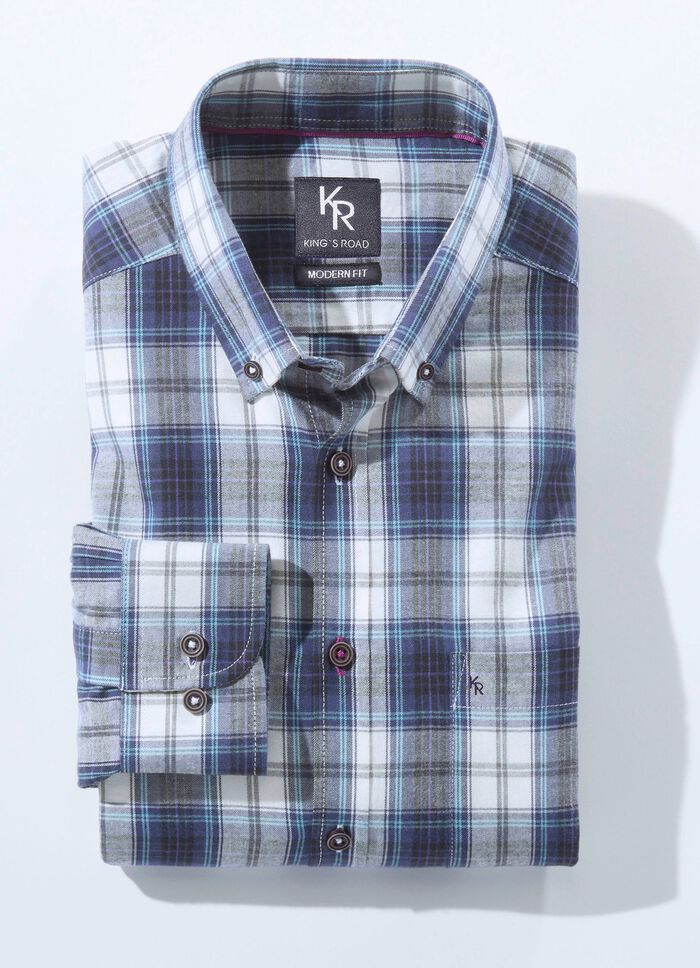 Overhemd van "King's Road" met button-down kraag in 3 kleuren 