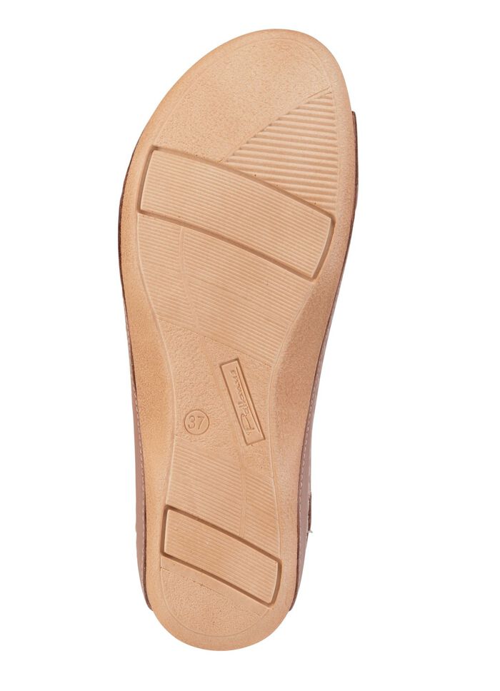 Sandaal van gedeeltelijk geperforeerd nappaleer COGNAC