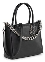 Laurina tas van generfd nappaleder met decoratieve ketting 