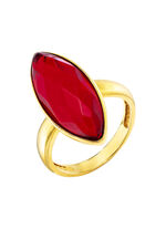 Edele damesring met barnsteen 