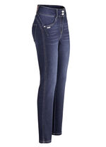 Vormgevende jeans in 4-pocketmodel DONKERBLAUW