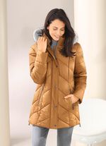 Jas met afneembare kunstbontkraag 