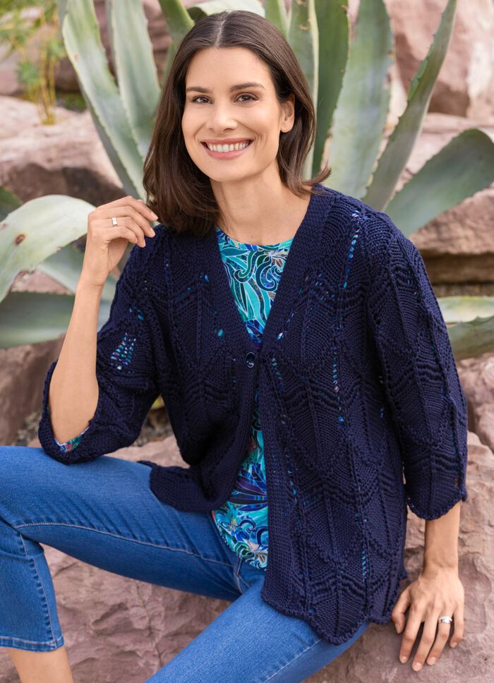 Cardigan met opvallende haaklook 