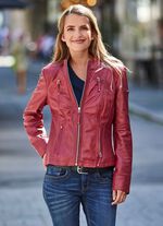 Kort leren jack van &ldquo;Cabrini&rdquo; 