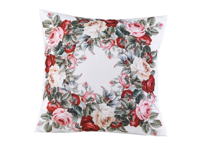 Expressief tafelkleed met een betoverend rozendessin ECRU-MULTICOLOR