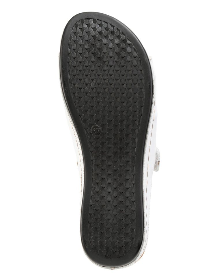 ELENA EDEN muiltjes van nappaleer met contrasterende details WIT