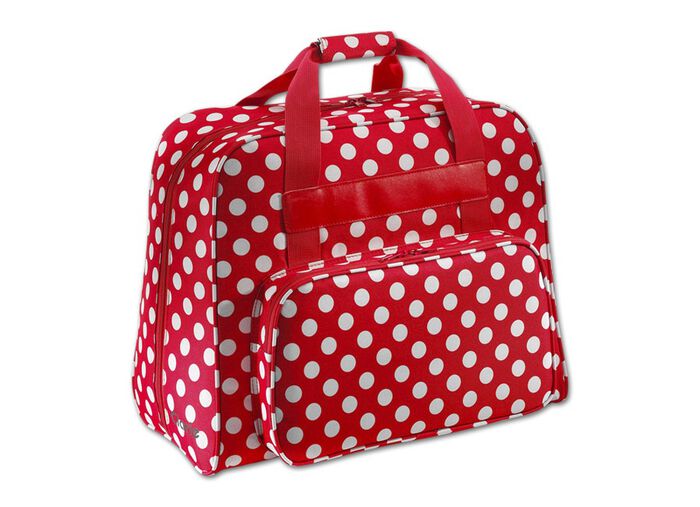 Gewatteerde naaimachinetas voor alle gangbare naaimachines ROOD-WIT