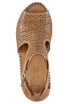 ELENA EDEN sandaal met decoratieve perforatie NATURBRAUN