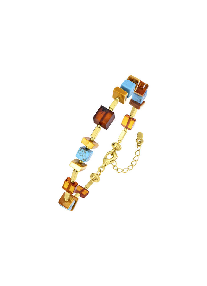 Armband met amber en turkoois 