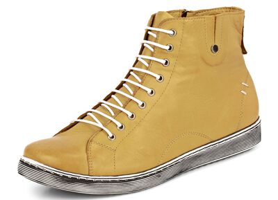 Enkellaarsjes met veters van hoogwaardig leer 