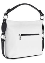 Laurina tas van generfd kalfsleer ZWART-WIT