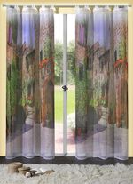 Prachtige kleurrijk overgordijn met Toscane motief 