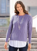 Blousezoom van fijne viscose-jersey WIT