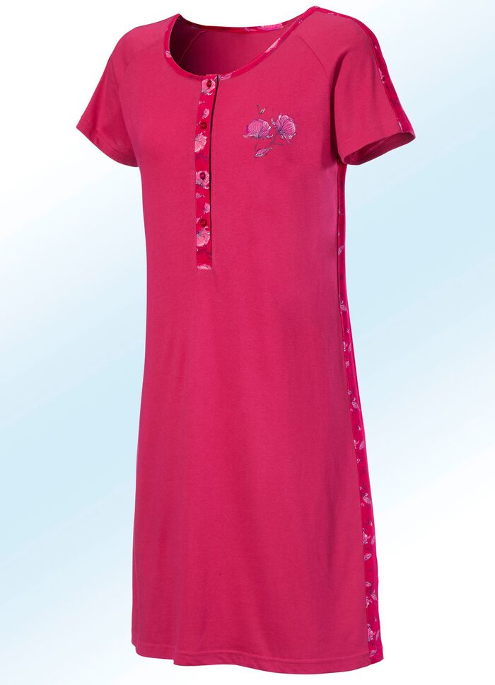 Nachthemd van biologische katoen met knoopsluiting 