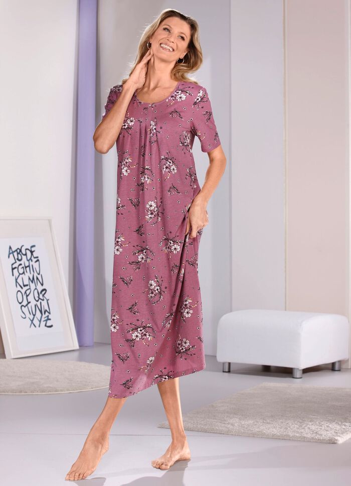 Nachthemd, enkellang met korte mouwen 