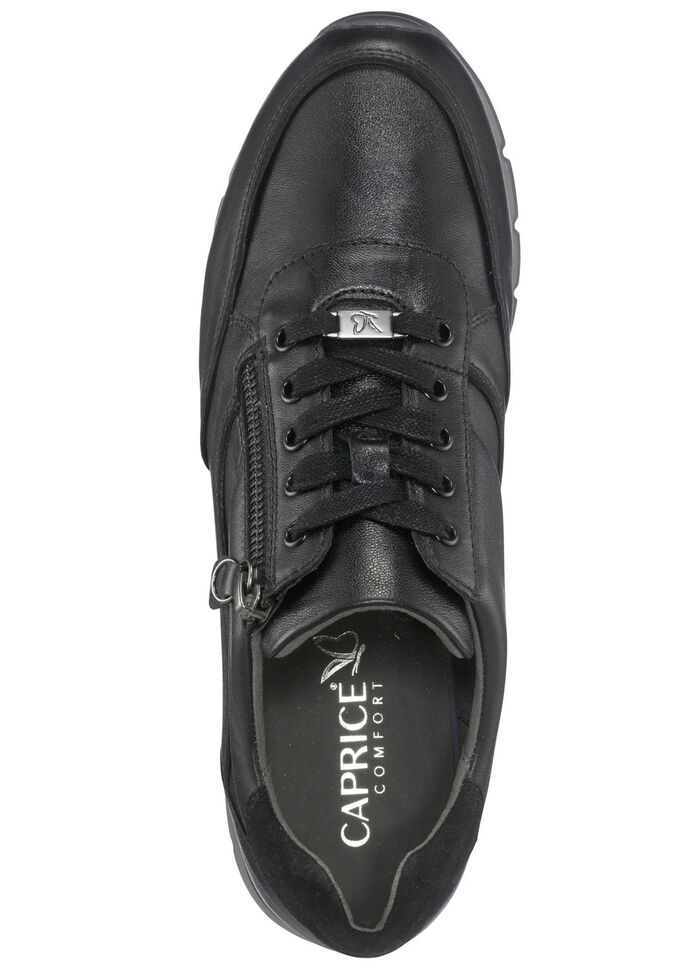 Caprice veterschoen met praktische ritssluiting aan de zijkant ZWART