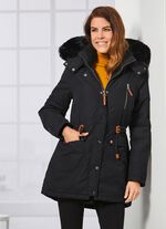 Parka met pluche voering in de capuchon 