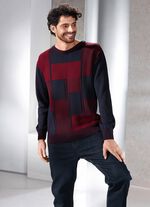 Ronde hals trui in 2 kleuren BORDEAUX-MARINE GEM&Ecirc;LEERD