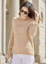 Trui met een mix van patronen en golvende randen 