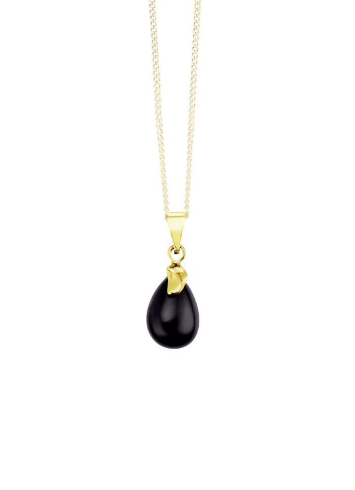 Prachtige hanger gemaakt van 375/- fijn goud met onyx, bewaard gebleven. 