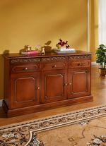 Dressoir met echt houtfineer en uitgesneden decoraties 