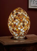 Eivormige tafellamp met moza&iuml;ekeffect 