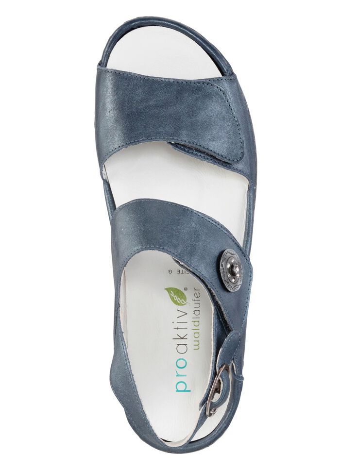 Waldl&auml;ufer sandaal met metalen versiering met glittersteentjes STAALBLAUW