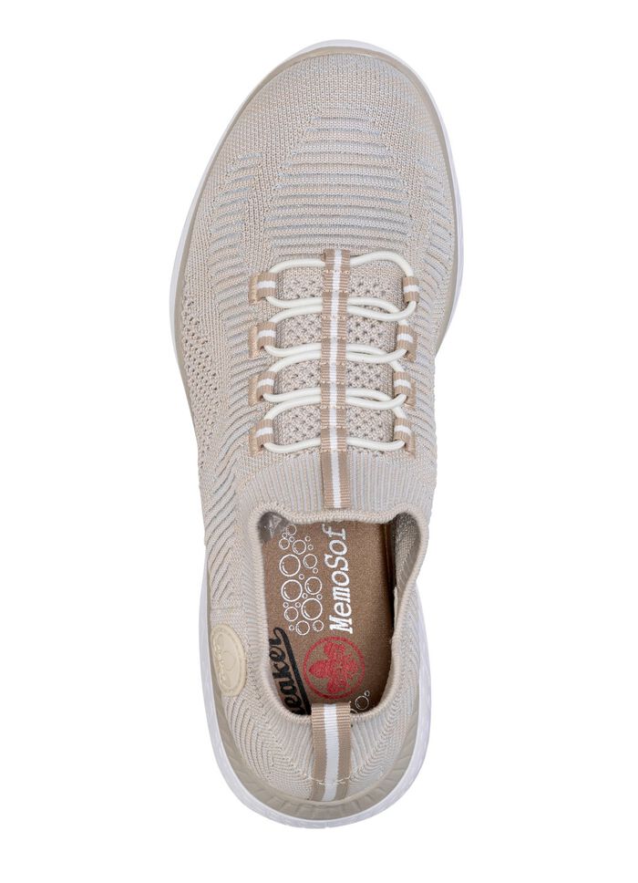 Rieker, lichtgewicht damessneakers, breedte G, met MemoSoft textiel binnenzool KIEZELSTEEN