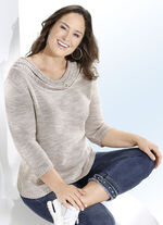 Pullover met katoen en een zomerse linnenlook 