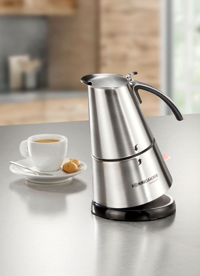 Rommelsbacher espressomachine gemaakt van hoogwaardig roestvrij staal 