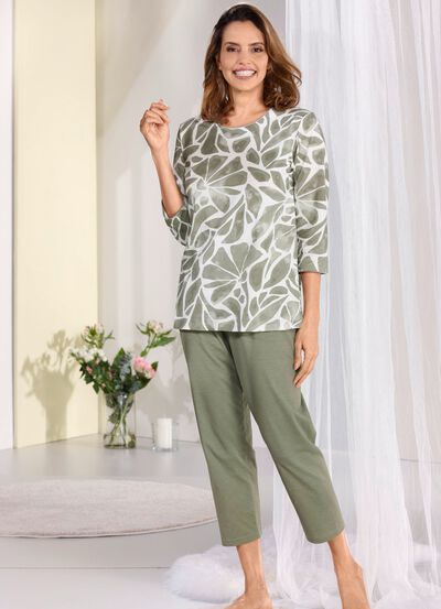 Laurina pyjama met 3/4 mouwen en lange broek 